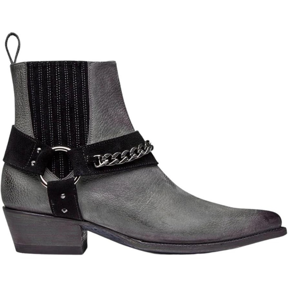 Mezcalero® (Men's 9 M) Timothy™ Leather Ankle Western Boots in Grey - $445